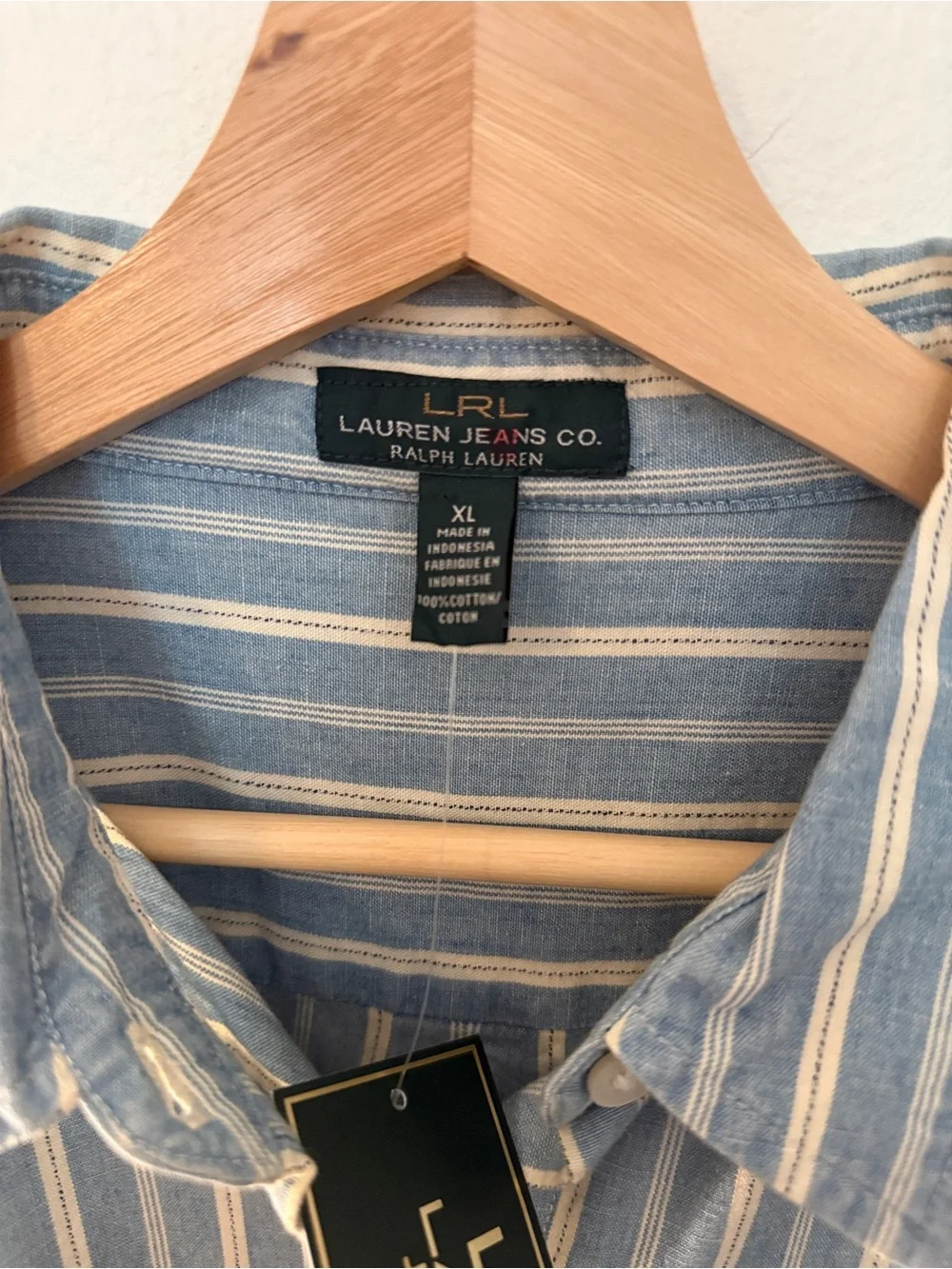 Reposhing Lauren Ralph Lauren Women’s Blue & White Striped Button-Down Shirt NWT - Picture 13 of 13